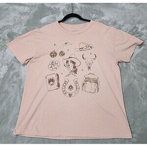 Mighty Fine Faded Apricot Womens T-Shirt Size Small (Oversized)